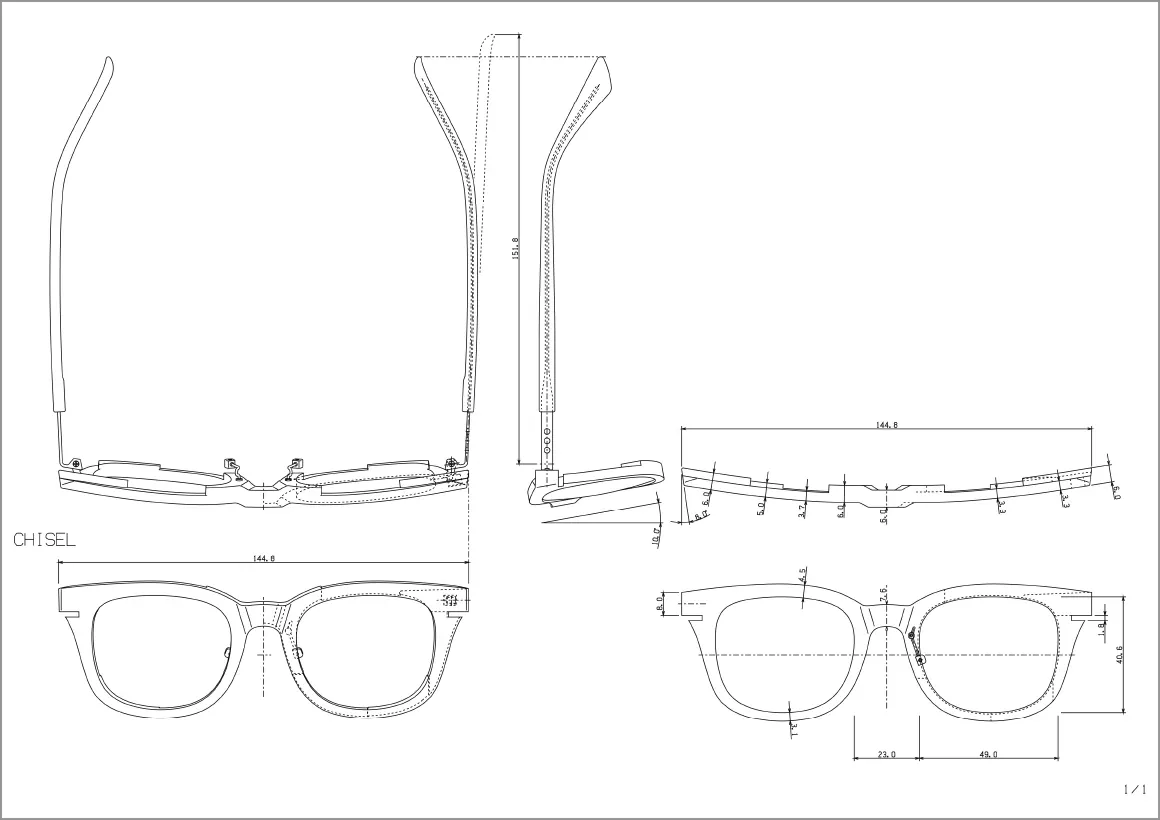 Technical drawing of the CHISEL frame